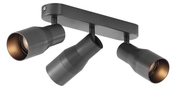 Zakulacené stropní bodové svítidlo antracitově šedé GU10 50 mm 3-světlo - Stanley