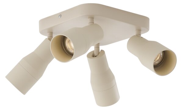 Stropní bodové světlo čtvercové béžové GU10 50 mm 4-světlo - Stanley