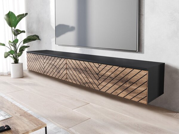 TV stolek/skříňka Dlone 180 MDF, Barva: černý grafit / wotan, Osvětlení: bez osvětlení 5903211366604