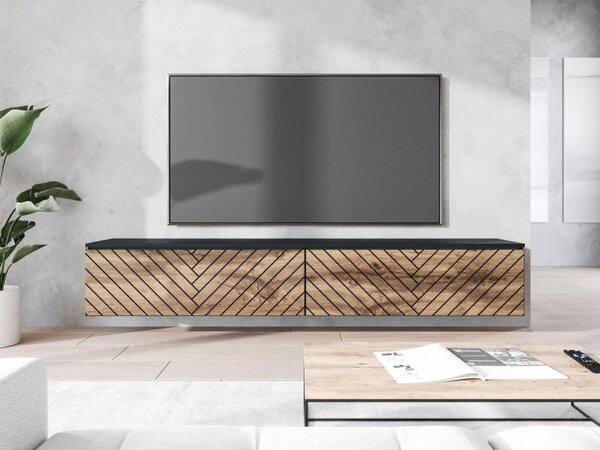 TV stolek/skříňka Dlone 180 MDF, Barva: černý grafit / wotan, Osvětlení: bez osvětlení 5903211366604