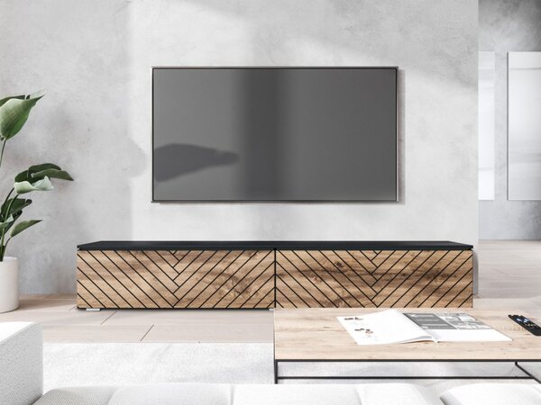 TV stolek/skříňka Dlone 180 MDF, Barva: černý grafit / wotan, Osvětlení: bez osvětlení 5903211366604