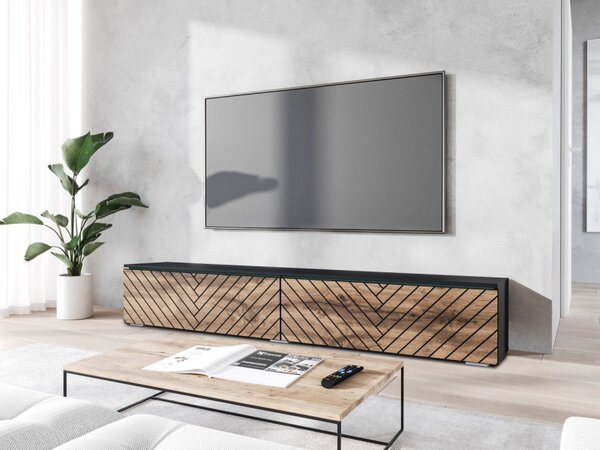 TV stolek/skříňka Dlone 180 MDF, Barva: černý grafit / wotan, Osvětlení: bez osvětlení 5903211366604