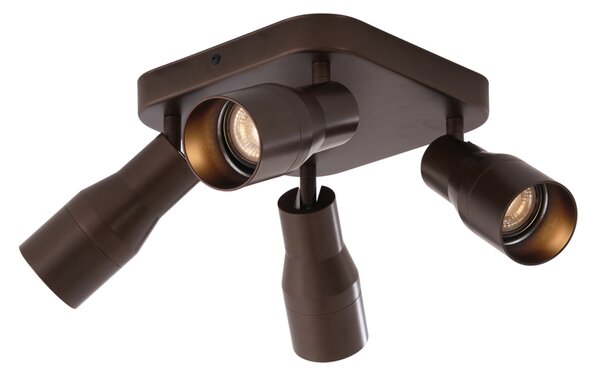 Stropní bodové svítidlo čtvercové tmavě bronzové GU10 50 mm 4-světlo - Stanley