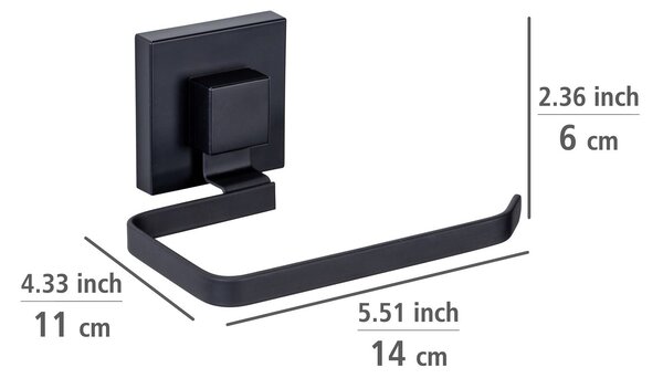 Kovový držák na toaletní papír QUADRO, montáž bez vrtání