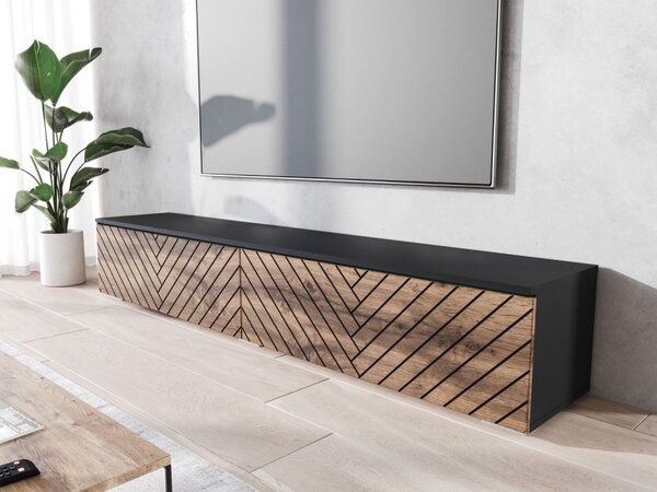 TV stolek/skříňka Dlone 180 MDF, Barva: černý grafit / wotan, Osvětlení: bez osvětlení 5903211366604