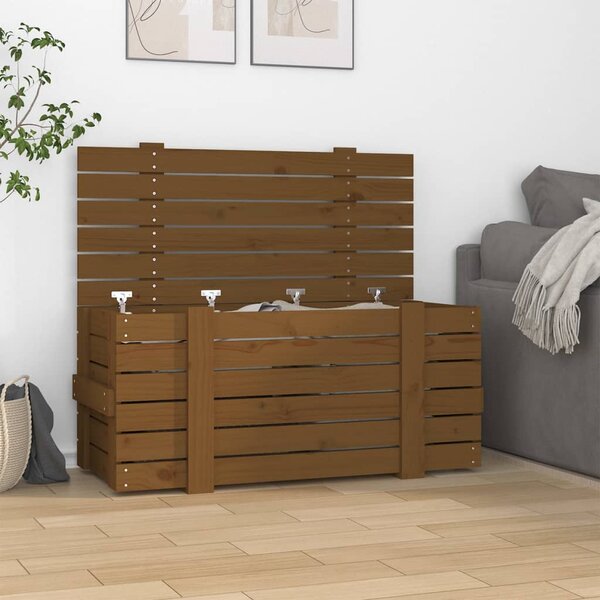 Úložný box medově hnědý 91 x 40,5 x 42 cm masivní borové dřevo