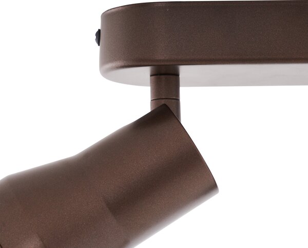 Zakulacené stropní bodové svítidlo tmavě bronzové GU10 50 mm 3-světlo - Stanley