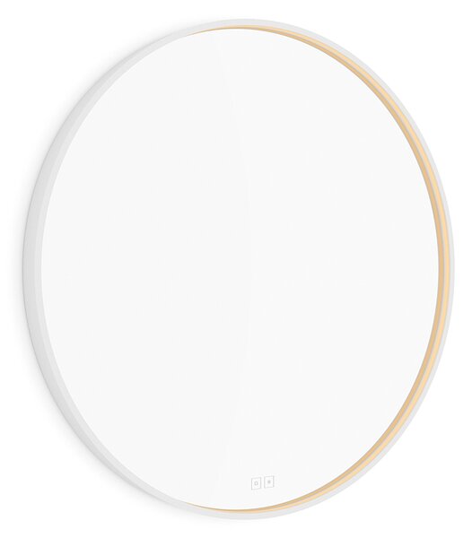 Nimco Bílé LED zrcadlo 26W, Ø 80 cm se dvěma dotykovými senzory