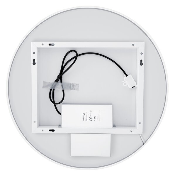 Nimco Bílé LED zrcadlo 26W, Ø 80 cm se dvěma dotykovými senzory
