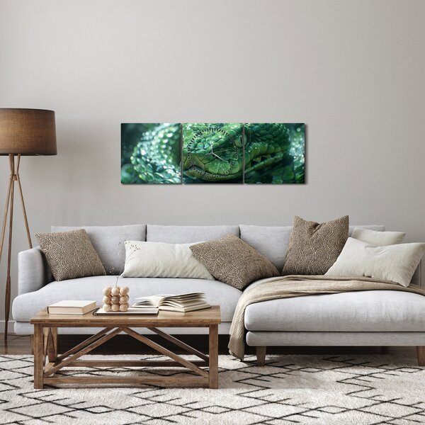 Obraz - Portrét hada (s hodinami) (90x30 cm)