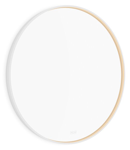 Nimco Bílé LED zrcadlo 28W, Ø 90 cm se dvěma dotykovými senzory