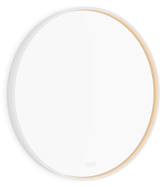 Nimco Bílé LED zrcadlo 22W, Ø 70 cm se dvěma dotykovými senzory