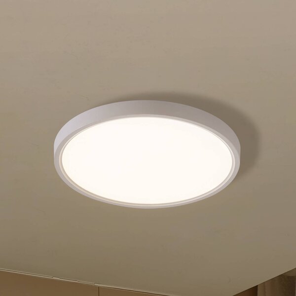 Lindby Smart LED stropní svítidlo Deika, Ø 30 cm, bílé, Tuya, stmívatelný, Bílá / opál, Obývací pokoj / jídelna, Plast, Moderní