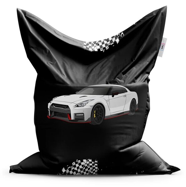 Sablio Sedací vak Nissan GTR 35 Černý - 150x100 cm