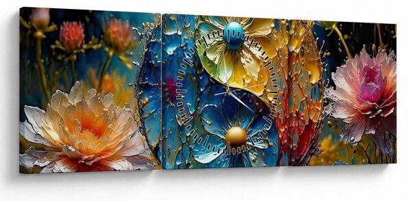 Obraz - Harmonie a rovnováha (s hodinami) (90x30 cm)