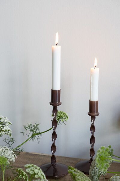 Skleněný svícen Eneby Brown 20 cm
