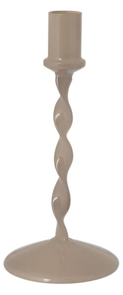 Skleněný svícen Eneby Greige 20 cm