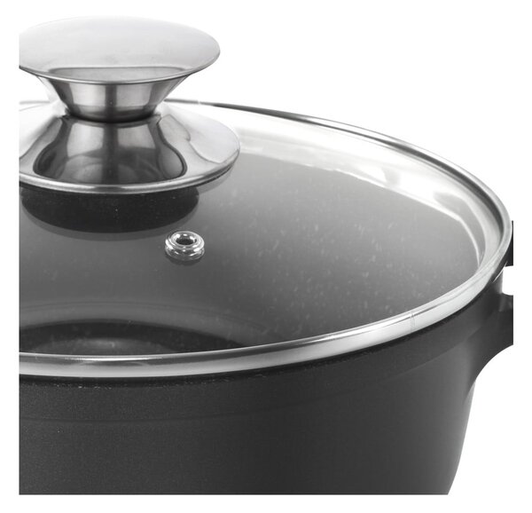 Hrnec s nepřilnavým povrchem Pfluon Granit se skleněnou poklicí Orion Grande, ⌀ 20 cm