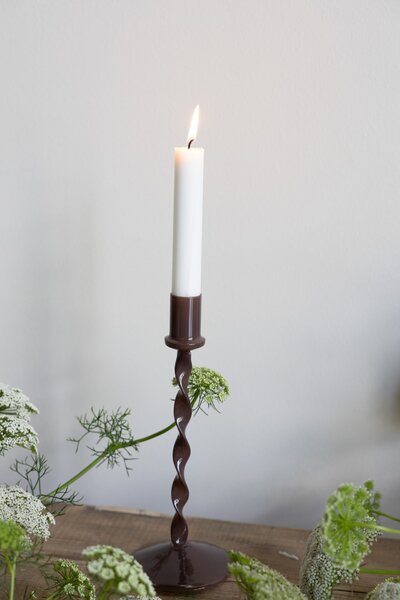 Skleněný svícen Eneby Brown 24 cm