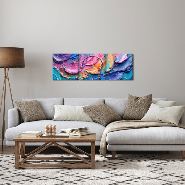 Obraz - Olejomalba (s hodinami) (90x30 cm)
