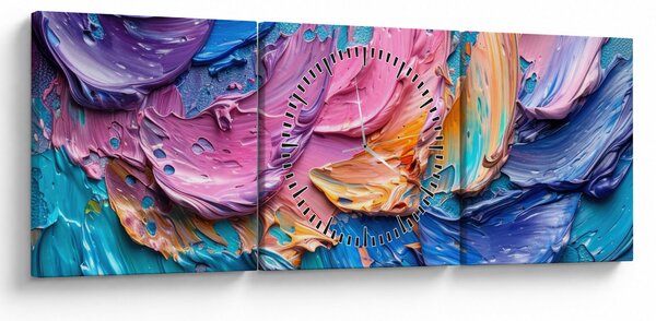 Obraz - Olejomalba (s hodinami) (90x30 cm)
