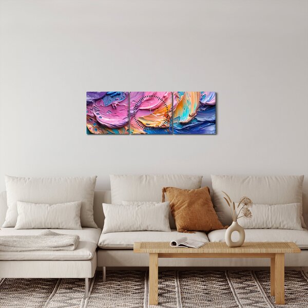 Obraz - Olejomalba (s hodinami) (90x30 cm)
