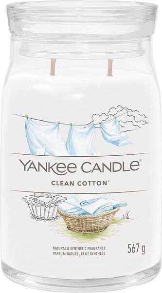 Yankee Candle vonná svíčka Signature ve skle velká Clean Cotton® 567 g