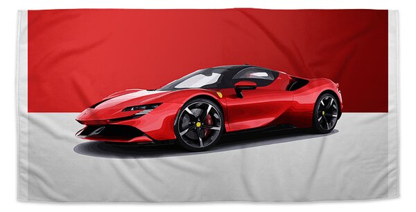 Sablio Ručník Ferrari na červenobílé - 30x50 cm