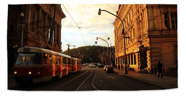 Sablio Ručník Tramvaj v historickém městě - 30x50 cm