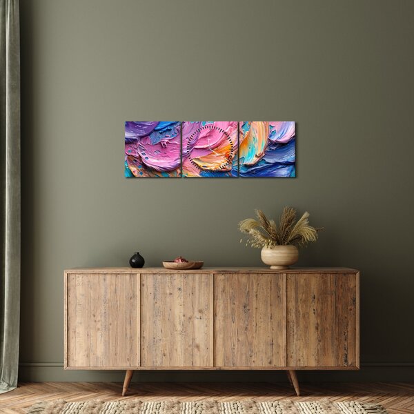 Obraz - Olejomalba (s hodinami) (90x30 cm)