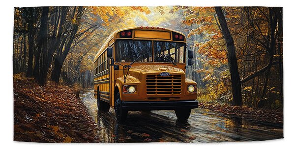 Sablio Ručník Žlutý školní autobus - 30x50 cm