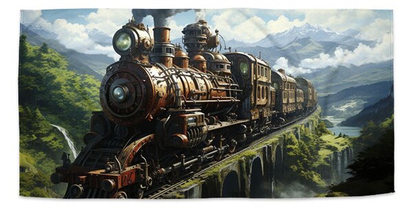Sablio Ručník Parní lokomotiva na viaduktu - 30x50 cm