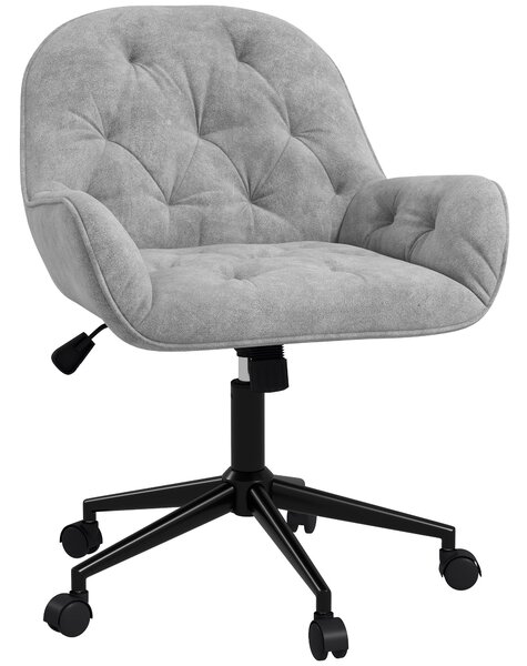 Vinsetto Kancelářská židle, Kancelářská židle s sametovým povrchem, 360° otočné sedadlo, Výškově nastavitelné, Ergonomická židle s kulatým opěradlem