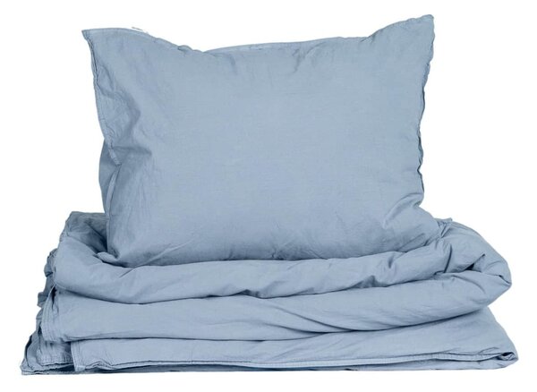 Povlečení z organické bavlny Crinkle Mist blue 150 × 210 cm
