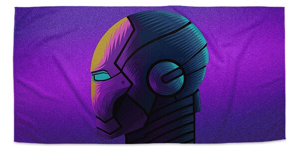 Sablio Ručník Iron Man Helma na fialové - 30x50 cm