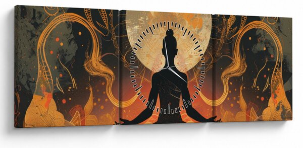 Obraz - Meditace (s hodinami) (90x30 cm)