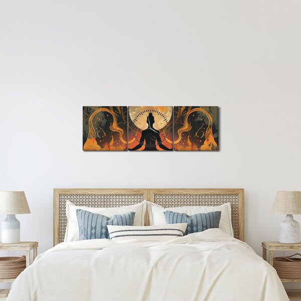 Obraz - Meditace (s hodinami) (90x30 cm)