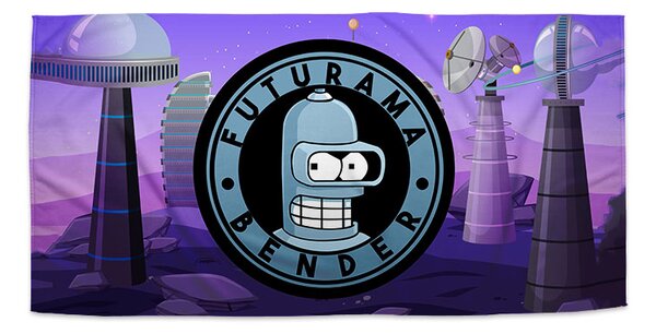 Sablio Ručník Futurama Bender Planeta s vysílači - 30x50 cm