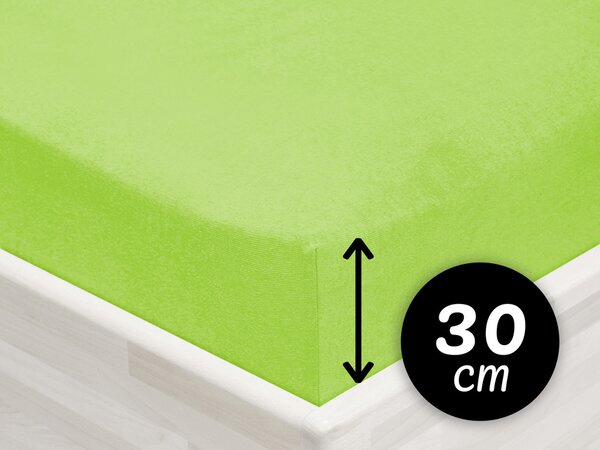 Jersey napínací prostěradlo na vysokou matraci JR-019 Zářivě zelené 140 x 200 - výška 30 cm