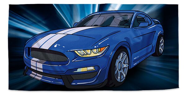 Sablio Ručník Mustang Modré pozadí - 30x50 cm
