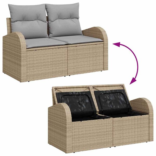 Sada zahradních pohovek 8 ks 7-Počet míst Beige a šedá 3354619