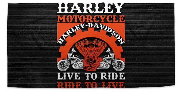 Sablio Ručník Harley-Davidson Live to ride, ride to live - 30x50 cm