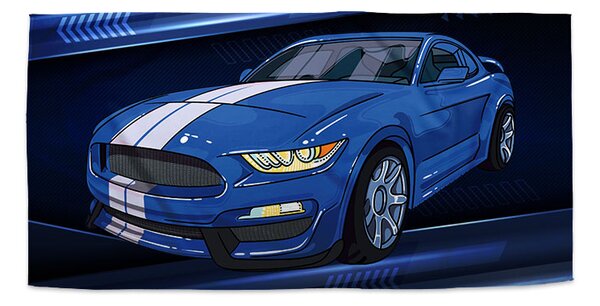 Sablio Ručník Mustang Modré pozadí s pruhy - 30x50 cm