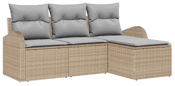 Set pohovek 4 ks Béžová a Světle šedá polyratan 3354659