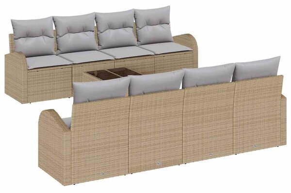 Sada zahradních pohovek 9 ks 8-Počet míst Beige a šedá 3354639