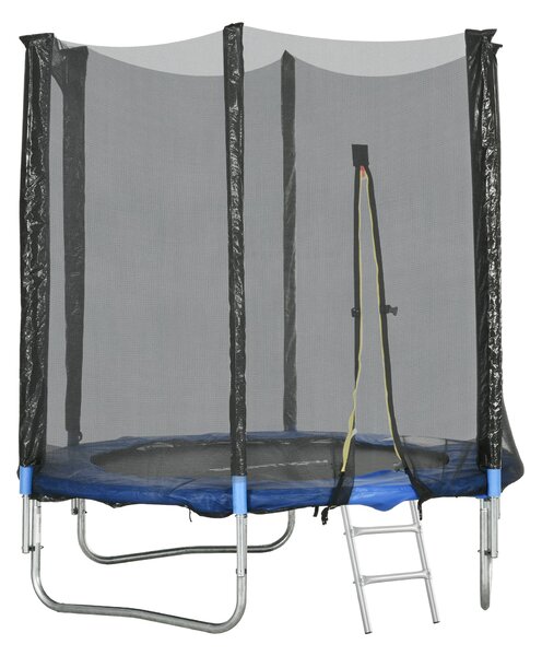 SPORTNOW Outdoor Dětský Trampolína, Průměr 180 cm, Zahradní Trampolína pro Děti se Zabezpečovací Sítí, Polstrované Tyče a Žebříkem, pro Děti, Teenager