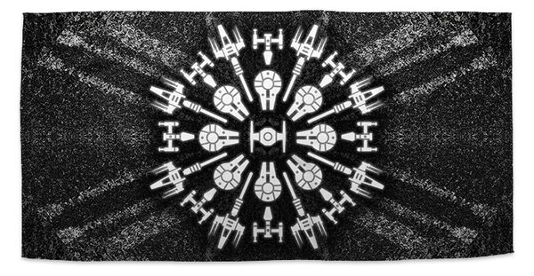 Sablio Ručník Star Wars Vesmírné lodě na šedém abstraktu - 30x50 cm