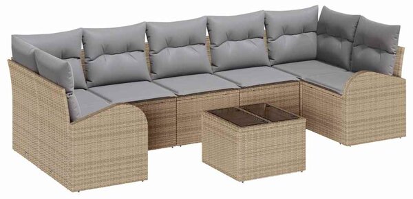 Sada zahradních pohovek 8 ks 7-Počet míst Beige a šedá 3354629