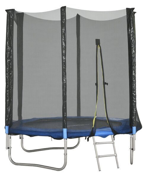 SPORTNOW Outdoor Dětský Trampolína, Průměr 180 cm, Zahradní Trampolína pro Děti se Zabezpečovací Sítí, Polstrované Tyče a Žebříkem, pro Děti, Teenager