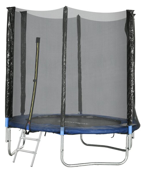 SPORTNOW Outdoor Dětský Trampolína, Průměr 180 cm, Zahradní Trampolína pro Děti se Zabezpečovací Sítí, Polstrované Tyče a Žebříkem, pro Děti, Teenager